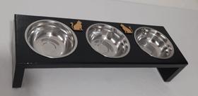 Comedouro Com 3 Tijelas de Inox Facilita Higienização Para Gatos Tamanho PP Oferta! Comedouro Com 3 Tijelas de Inox Facilita Higienização Para Gatos Tamanho PP Oferta!