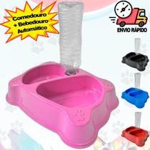 Comedouro Com Bebedouro Automático Cachorro Gato Pote Ração Pet