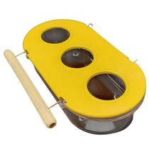 Comedouro com Poleiro Grande 3 Furos - Amarelo Comedouro com Poleiro Grande 3 Furos - Amarelo