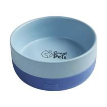 Comedouro de Cerâmica com Silicone Azul 400ml