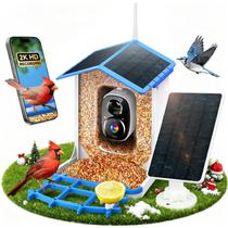 Comedouro de Pássaros MZniros com Tripla Alimentação Solar e Câmera 2K WiFi Comedouro de Pássaros MZniros com Tripla Alimentação Solar e Câmera 2K WiFi