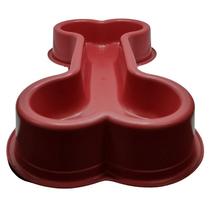 Comedouro de Plástico Osso 500ml - Vermelho