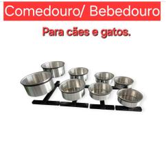 comedouro duplo ajustavel para caes e gatos