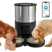Comedouro Duplo Alimentador Automático 5L Cães e Gatos Inteligente APP Com Comando De Voz E Temporizador - New Pet
