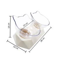 Comedouro duplo cristal alto