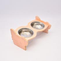 Comedouro Duplo De Silhueta de Cachorro C/ Comedouro de Inox