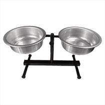 Comedouro Duplo Elevado Alto Ajustável Regulável para Cachorro e Gato