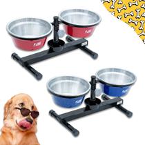 Comedouro Duplo Elevado Antiformiga NF Pet Altura Regulável Pote Alumínio 1,2L Comedouro Duplo Elevado Antiformiga NF Pet Altura Regulável Pote Alumínio 1,2L