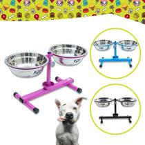 Comedouro Duplo Elevado Antiformiga NF Pet Altura Regulável Pote Inox Médio 2,4L Comedouro Duplo Elevado Antiformiga NF Pet Altura Regulável Pote Inox Médio 2,4L