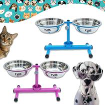 Comedouro Duplo Elevado Antiformiga NF Pet Altura Regulável Pote Inox Pequeno 1,8L Comedouro Duplo Elevado Antiformiga NF Pet Altura Regulável Pote Inox Pequeno 1,8L