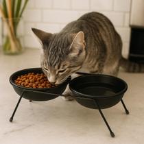 Comedouro Duplo Elevado Premium 2510 cm Tigelas 12 cm Suporte Metálico Comedouro Duplo Elevado Premium 2510 cm Tigelas 12 cm Suporte Metálico