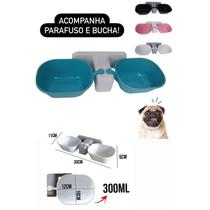 Comedouro Duplo Ergonomico Elevado de Parede Decor Para Cães Gato e Roedores - 2d pet