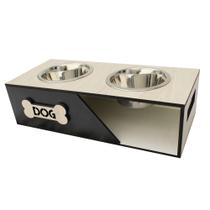 Comedouro Duplo Para Cachorro Barcelona Hello Pet Preto