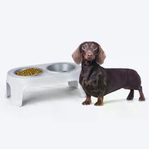 Comedouro Duplo para Cachorro Pequenos Rimax - Bege