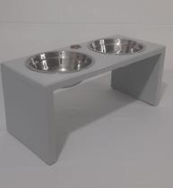 Comedouro Duplo Para Cães de Grande Porte Com 20 cm de Altura