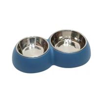 Comedouro Duplo Para Pet Cachorro Gato Tigela Inox 02 Pratos