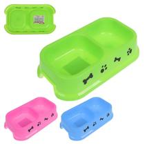 Comedouro duplo para pets resistente e fácil de limpar 2em1 Comedouro duplo para pets resistente e fácil de limpar 2em1