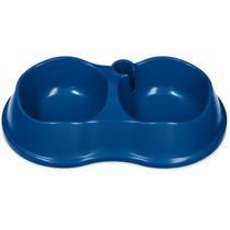Comedouro Duplo Pet 300ml Ração Água Porta Garrafa Cor:Azul Comedouro Duplo Pet 300ml Ração Água Porta Garrafa Cor:Azul