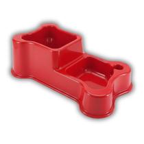 Comedouro Duplo Pet Linha Osso (450ml) Cor Vermelho FAMAPET Comedouro Duplo Pet Linha Osso (450ml) Cor Vermelho FAMAPET