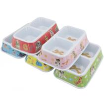 Comedouro Duplo Quadrado Melamina P/ Ração água Lovely Vibe Comedouro Duplo Quadrado Melamina P/ Ração água Lovely Vibe