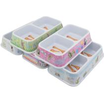 Comedouro Duplo Quadrado Melamina Ração E água Lovely Vibe Comedouro Duplo Quadrado Melamina Ração E água Lovely Vibe