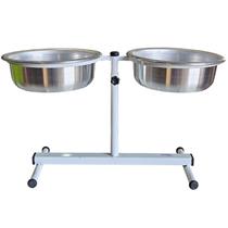 Comedouro Duplo Suspenso Regulavel Cães Avipet Grande 1200ml