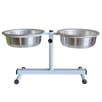 Comedouro Duplo Suspenso Regulavel Cães Avipet Medio 900ml