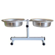 Comedouro Duplo Suspenso Regulavel Cães Avipet Pequeno 600ml