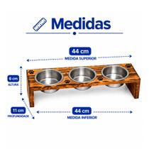 Comedouro Duplo/Triplo Resistente para Cães e Gatos Alimentador Prático