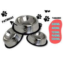 Comedouro e Bebedouro Aço De Inox Para Pet Cachorro Cães e Gato Pote Vasilha Ração Água Antiderrapante