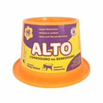 Comedouro e Bebedouro Alto Antiformiga Laranja Neon 500ml - PET TOYS