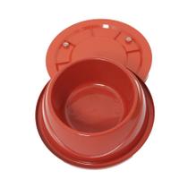 Comedouro e Bebedouro Alvorada Pesado e Gelado Anti Formigas Vermelho para Cães e Gatos - Tamanho M