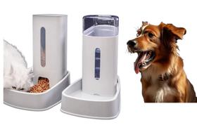 Comedouro e Bebedouro Automático para Cães Alimentador de Ração e Água para Gatos e Cachorros
