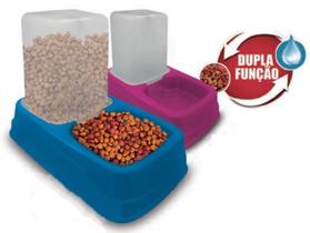 Comedouro e Bebedouro dupla função - Rosa 1,5 Litros