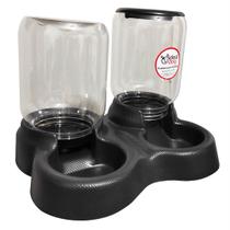 Comedouro e Bebedouro Duplo Para Cães e Gatos 1,5Kg/3L Ideal