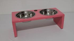 Comedouro E Bebedouro Duplo Para Cães e Gatos Tamanho M