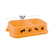 Comedouro e Bebedouro Duplo Plástico P/ Gatos Cachorros - Mimo Pets