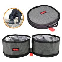 Comedouro e Bebedouro Duplo Portátil para Cachorro e Gato Kong Travel Fold Up Bowl Set