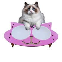 Comedouro e Bebedouro Elevado para Gatos 2 Potes de 400ml, Antivazamento, Ergonômico, Fácil Higiene e Moderno Comedouro e Bebedouro Elevado para Gatos 2 Potes de 400ml, Antivazamento, Ergonômico, Fácil Higiene e Moderno