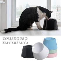 Comedouro e Bebedouro Elevado para Gatos e Cães Pequenos em Cerâmica Atóxica Antiderrapante 12cm de Altura Comedouro e Bebedouro Elevado para Gatos e Cães Pequenos em Cerâmica Atóxica Antiderrapante 12cm de Altura