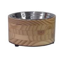 Comedouro e Bebedouro Individual Redondo Pet Tamanho P Com 1 Tijela de Inox