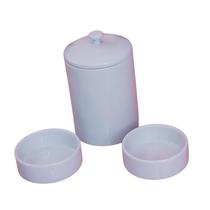 Comedouro E Bebedouro Pet Porcelana + Porta Ração +