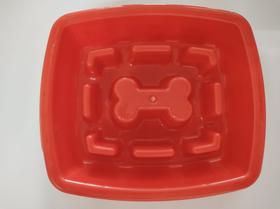 Comedouro educativo lento - para cachorro- 650ml - vermelho