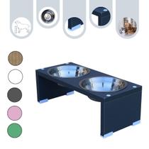 Comedouro Elevado Duplo Gato Cachorro Pet MDF Nick Space Gray - Inox Comedouro Elevado Duplo Gato Cachorro Pet MDF Nick Space Gray - Inox