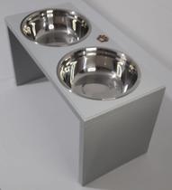 Comedouro Elevado Duplo Para Cães de Grande Porte Com Tigelas de Inox Fino Acabamento!