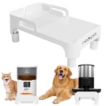 Comedouro Elevado Personalizado para Cachorro ou Gato Newpet Base Ergonômica em Madeira Altura 4,5 cm