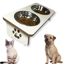 Comedouro Elevado Pet Duplo Tigelas de Inox Fäcil limpeza
