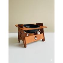Comedouro Elevado Pet em MDF com Tigela Removível - Design Moderno Mais Conforto ao Comer