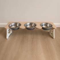 Comedouro Elevado Pet Ergonômico em MDF para Gatos e Cães Ração e Água Comedouro Elevado Pet Ergonômico em MDF para Gatos e Cães Ração e Água