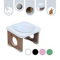 Comedouro Elevado Pet Gato MDF Colors - Porcelana - Branco